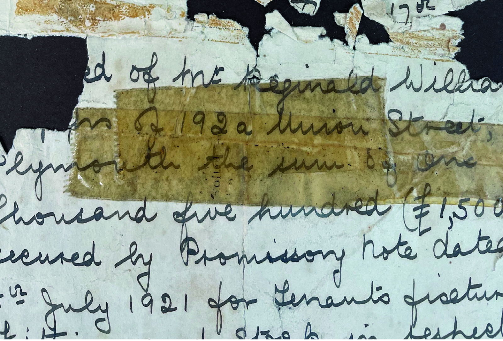 The 1,500 pound promissory note, father to son. Still kept in the company scrapbook.